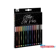 Színes Craft csillámos zselés toll szett 12 db-os
