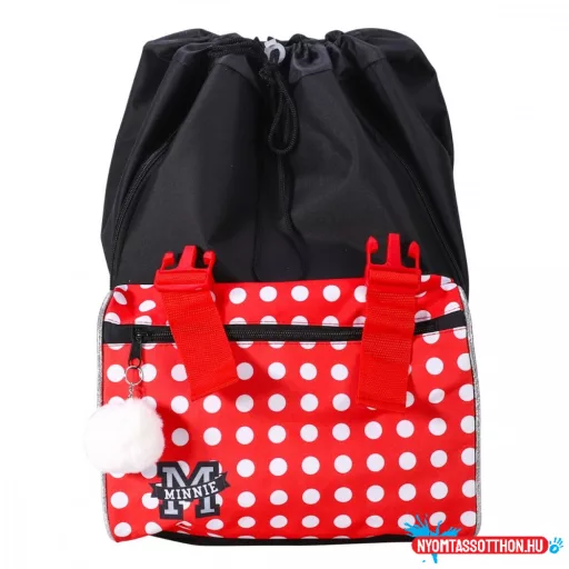 Disney Minnie Grey iskolatáska, táska Pomponnal, 42 cm