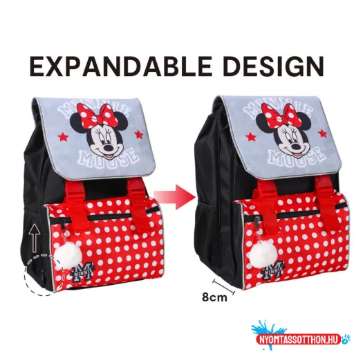 Disney Minnie Grey iskolatáska, táska Pomponnal, 42 cm