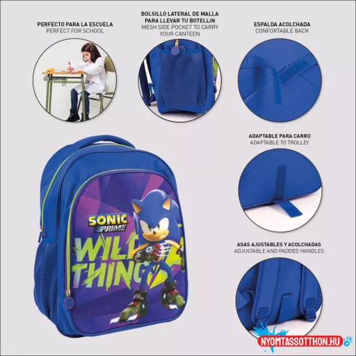 Sonic a sündisznó Wild Thing iskolatáska, táska 41 cm
