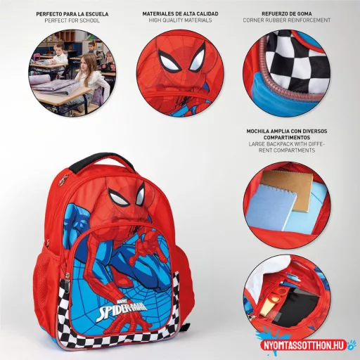 Pókember Checked iskolatáska, táska 42 cm