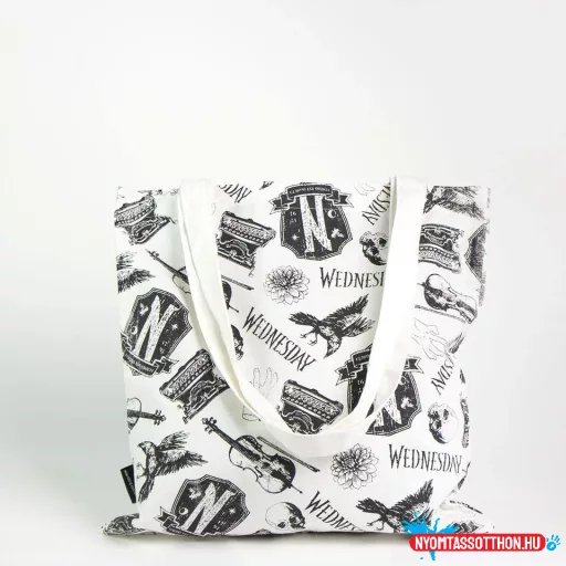 Wednesday Black shopping bag, bevásárlótáska 39 cm
