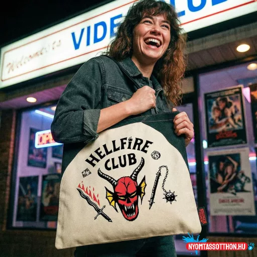 Stranger Things Hellfire Club shopping bag, bevásárlótáska 40 cm