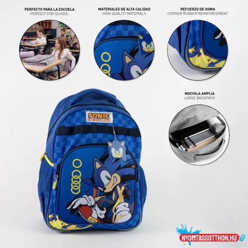 Sonic a sündisznó Sprint iskolatáska, táska 42 cm