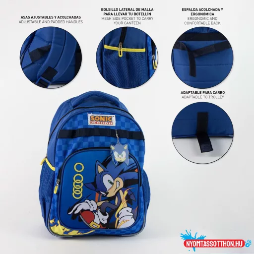 Sonic a sündisznó Sprint iskolatáska, táska 42 cm