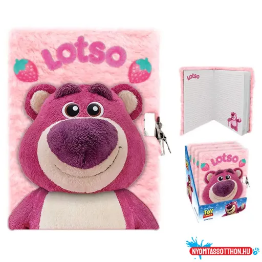Disney Játékháború Lotso Strawberry 3D plüss A5 lakatos napló