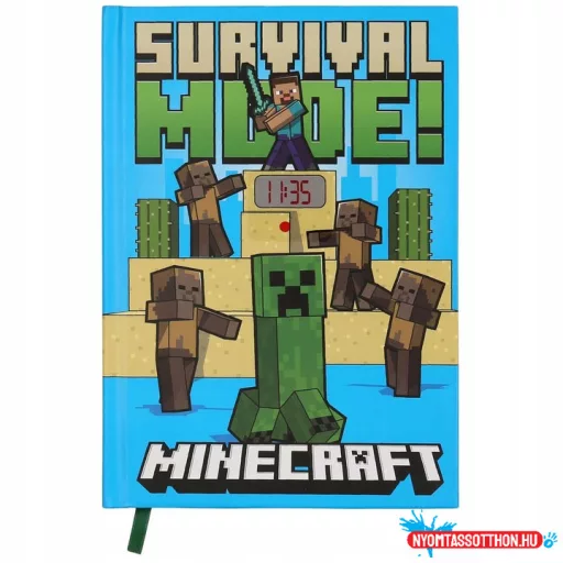 Minecraft Fight A/5 vonalas füzet beépített órával