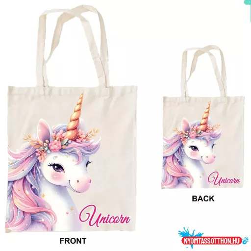 Unikornis Mystic vászontáska, bevásárlótáska 44 cm