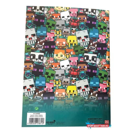 Minecraft Boom B/5 vonalas füzet 40 lapos