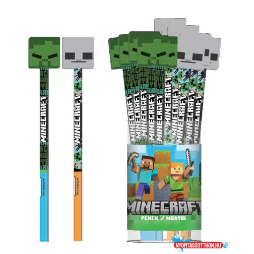 Minecraft Pixel HB grafit ceruza forma radír véggel