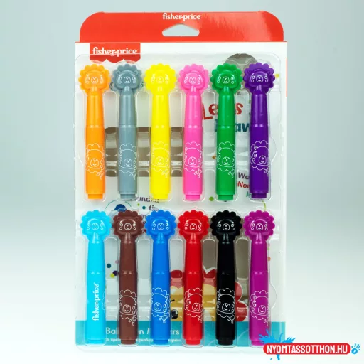 Fisher-Price Let's Draw kimosható filctoll 12 db-os