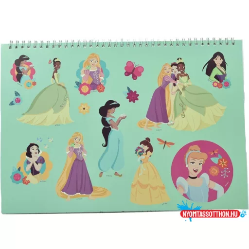 Disney Hercegnők Spring A/4 spirál vázlatfüzet 40 lapos matricával