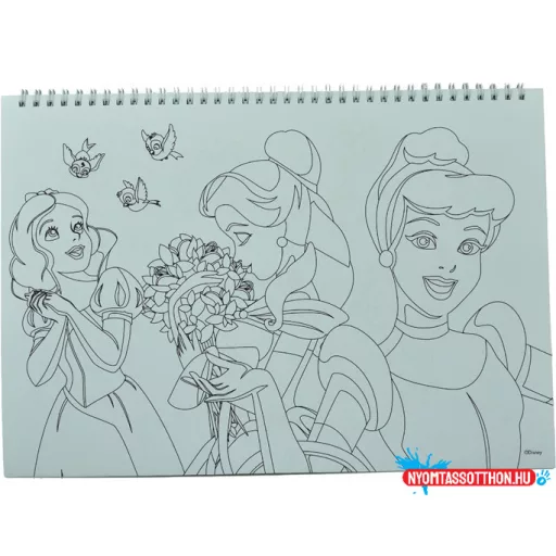 Disney Hercegnők Spring A/4 spirál vázlatfüzet 40 lapos matricával
