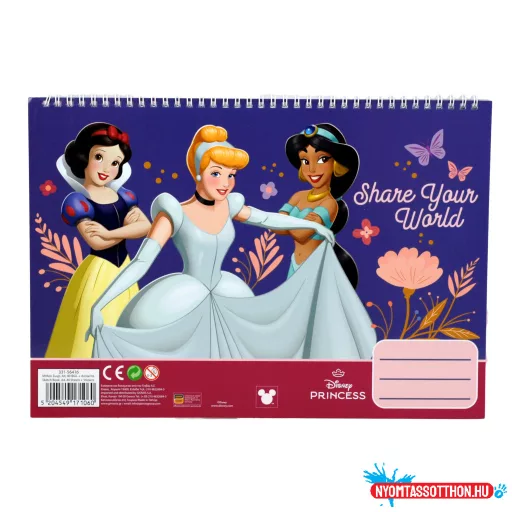 Disney Hercegnők Your World A/4 spirál vázlatfüzet 40 lapos matricával