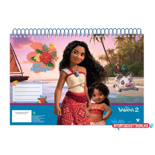 Disney Vaiana Big Sis A/4 spirál vázlatfüzet, 30 lapos
