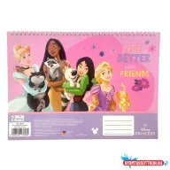 Disney Hercegnők Life A/4 spirál vázlatfüzet, 30 lapos