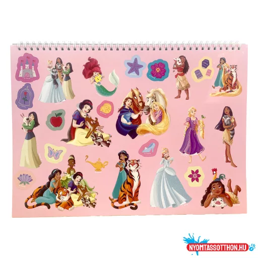 Disney Hercegnők Life A/4 spirál vázlatfüzet 40 lapos matricával