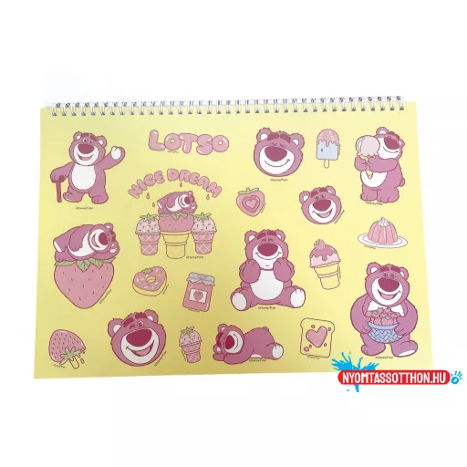 Disney Játékháború Lotso A/4 spirál vázlatfüzet 40 lapos matricával