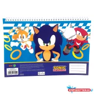 Sonic a sündisznó Trio A/4 spirál vázlatfüzet, 30 lapos