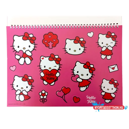 Hello Kitty Sweetheart A/4 spirál vázlatfüzet 40 lapos matricával