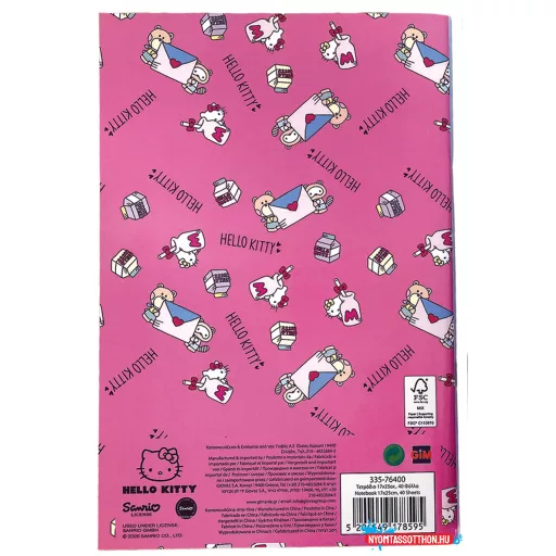 Hello Kitty Double B/5 vonalas füzet 40 lapos