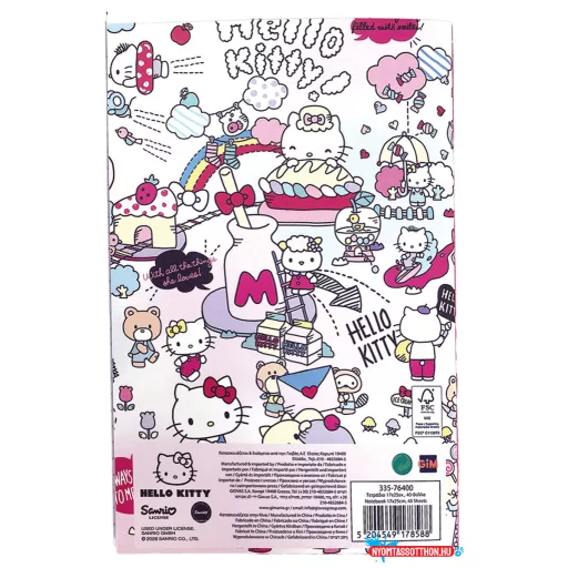 Hello Kitty Things B/5 vonalas füzet 40 lapos