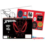 Pókember World of Webs A/4 spirál vázlatfüzet 40 lapos matricával