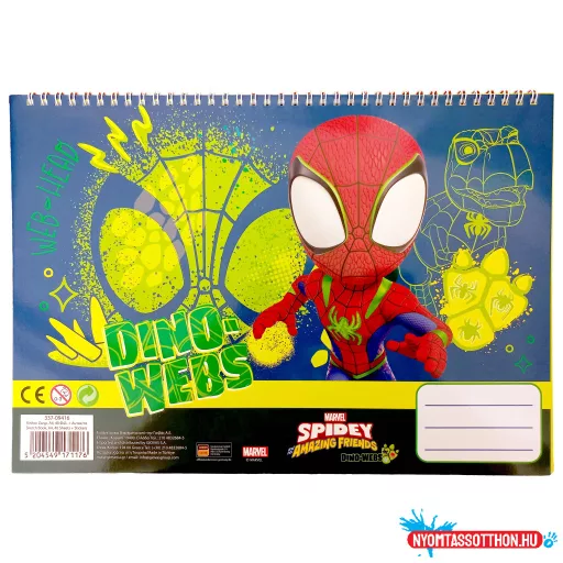 Pókember Spidey Dino-Webs A/4 spirál vázlatfüzet 40 lapos matricával