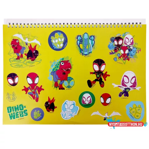 Pókember Spidey Dino-Webs A/4 spirál vázlatfüzet 40 lapos matricával