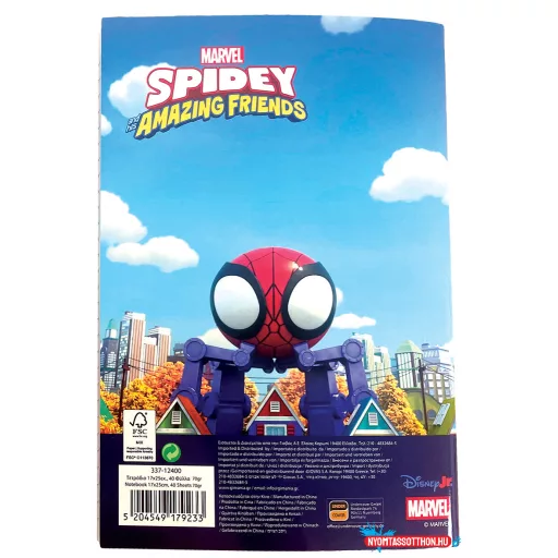 Pókember Spidey Friends B/5 vonalas füzet 40 lapos