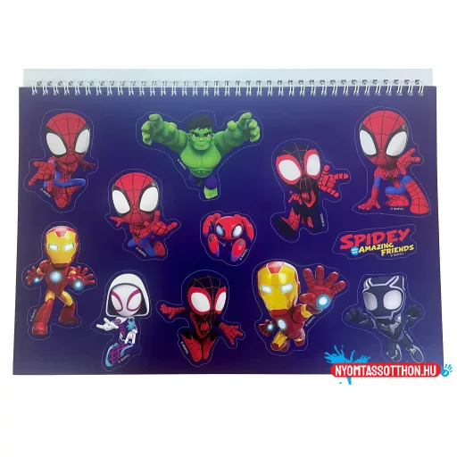 Pókember Spidey Web A/4 spirál vázlatfüzet 40 lapos matricával