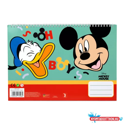 Disney Mickey Oh Boy A/4 spirál vázlatfüzet 40 lapos matricával