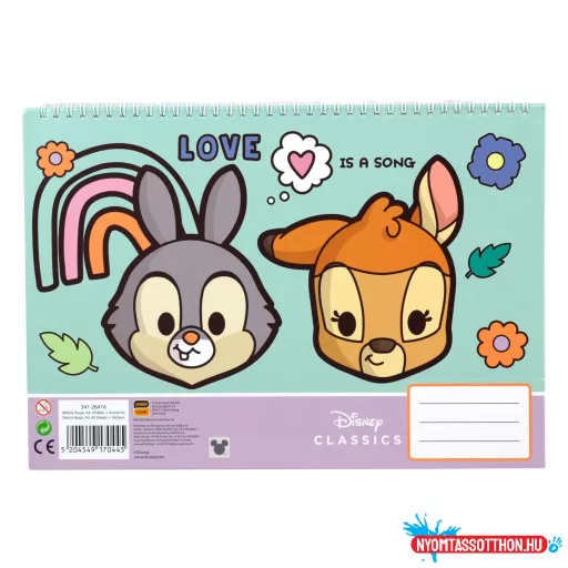 Disney Classics Love A/4 spirál vázlatfüzet 40 lapos matricával