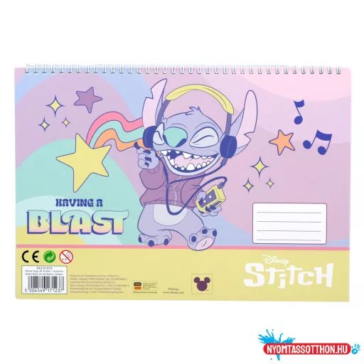Disney Lilo és Stitch, A csillagkutya Blast A/4 spirál vázlatfüzet 40 lapos matricával