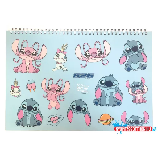 Disney Lilo és Stitch, A csillagkutya Universe A/4 spirál vázlatfüzet 40 lapos matricával