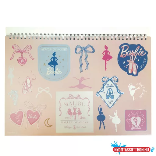Barbie Ballerina A/4 spirál vázlatfüzet 40 lapos matricával