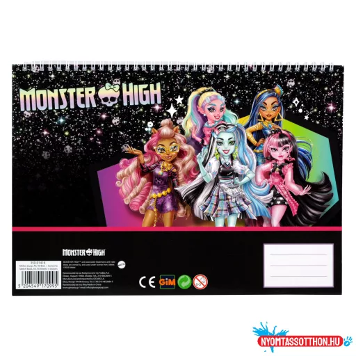 Monster High Crew A/4 spirál vázlatfüzet 40 lapos matricával