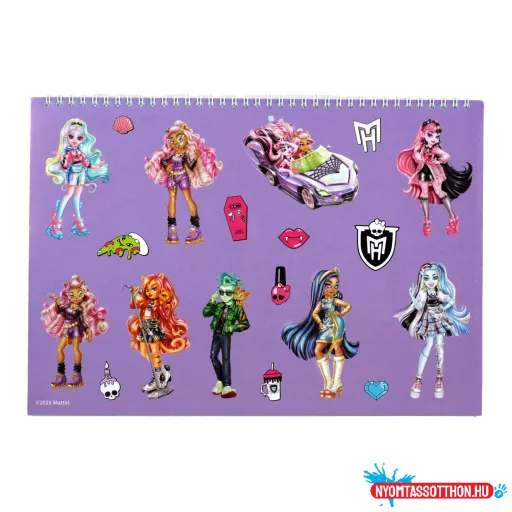 Monster High Crew A/4 spirál vázlatfüzet 40 lapos matricával