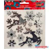 Karácsonyi Silver Deer csillámos matrica