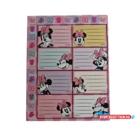 Disney Minnie Joy füzetcímke matricával 16 db-os