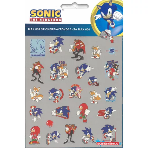Sonic a sündisznó Fast 600 darabos matrica szett