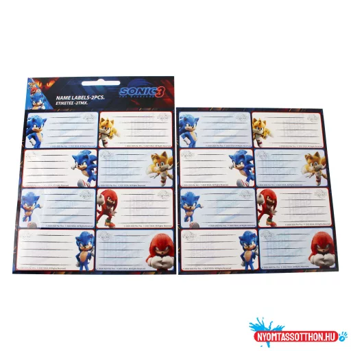 Sonic a sündisznó Hype Man füzetcímke 16 db-os