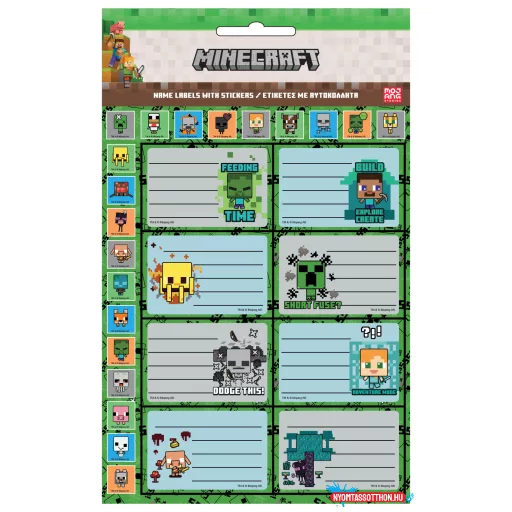Minecraft Creepers Need Hugs füzetcímke matricával 16 db-os
