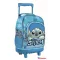 Disney Lilo és Stitch, A csillagkutya Smile prémium gurulós iskolatáska, táska 44 cm