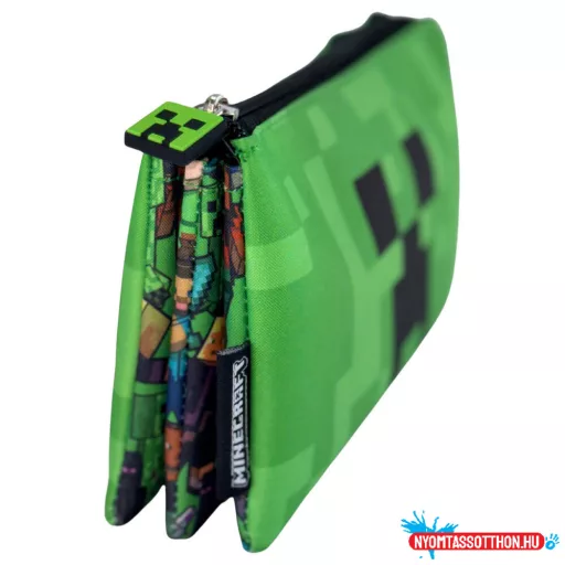 Minecraft Face 3 rekeszes tolltartó 22 cm