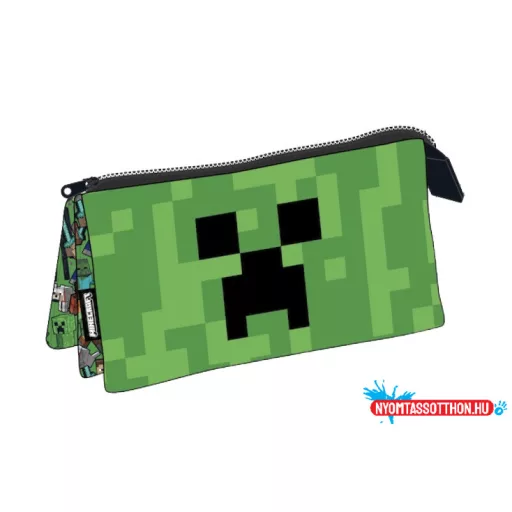 Minecraft Face 3 rekeszes tolltartó 22 cm
