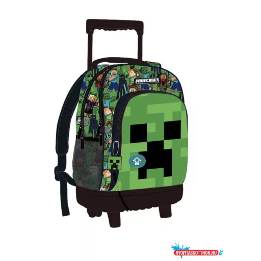 Minecraft Face prémium gurulós iskolatáska, táska 44 cm