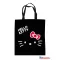 Hello Kitty Black vászontáska, bevásárlótáska 44 cm
