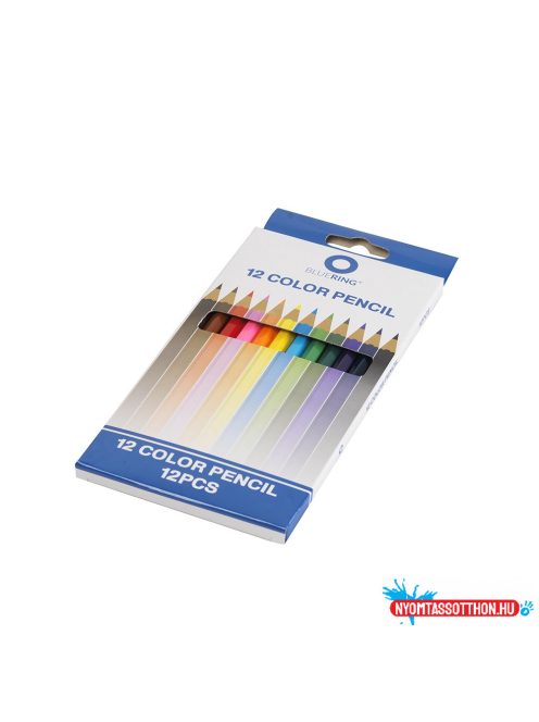 Színes ceruza készlet, hatszögletû Bluering(R) 12 különféle szín
