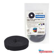   Logilink KAB0050 16mm 4m vágható fekete tépőzáras kábelkötegelő